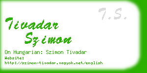 tivadar szimon business card